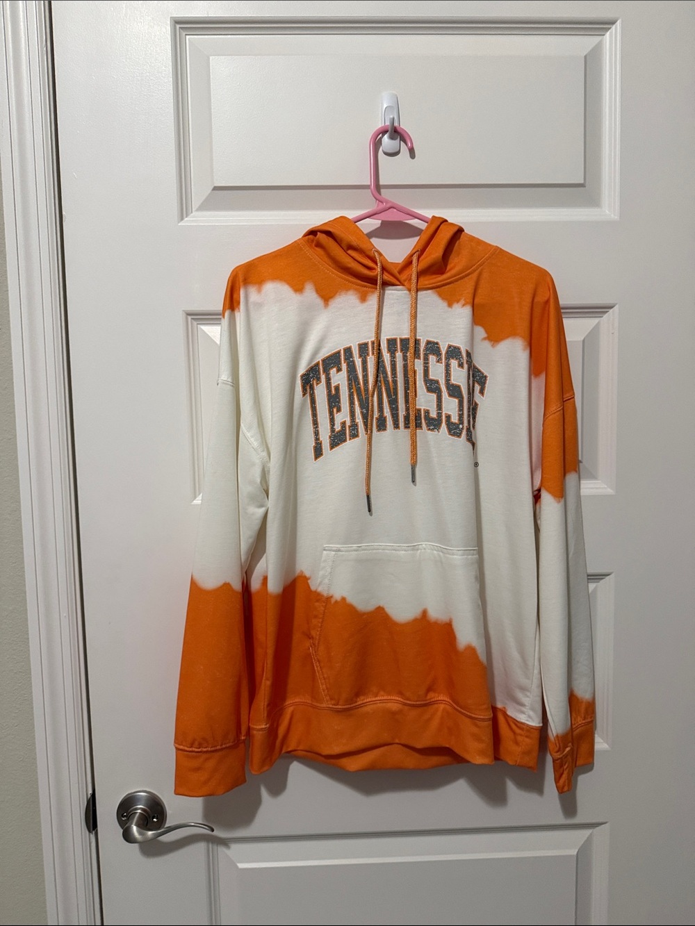 Tennessee Tie-Dye Pullover Hoodie - Orange & White